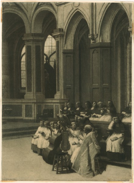 The Lectern, 1871, Léon Augustin Lhermitte, French, 1844-1925, France, Black chalk with smudging,