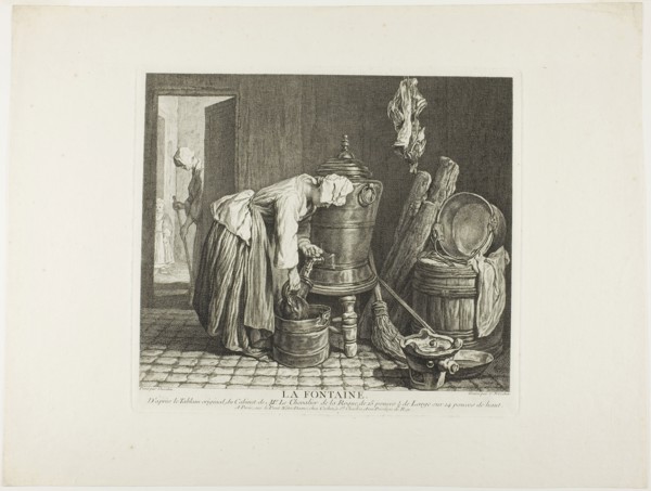 The Fountain, 1739, Charles-Nicholas Cochin (French, 1715-1790), after Jean Baptiste Siméon Chardin