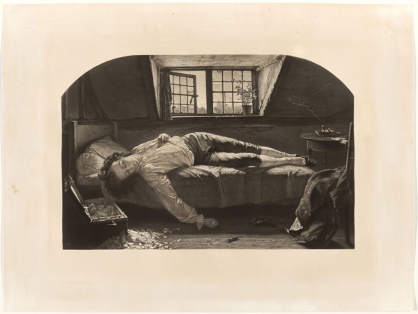 The Death of Chatterton, 1860, Thomas O. Barlow (English, 1824-1889), after Henry Wallis (English,
