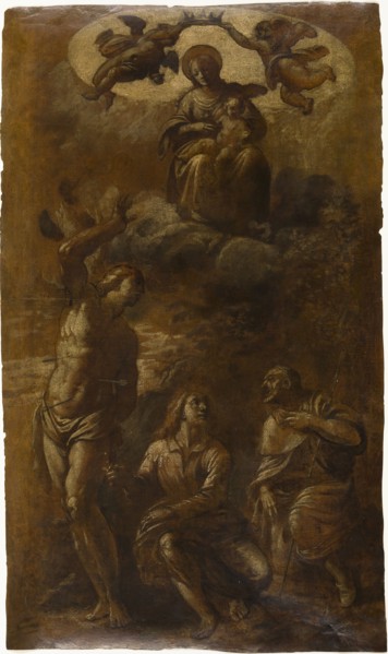 Virgin and Child in Glory with Saints Sebastian, John the Evangelist, and Roch, c. 1610, Pasquale