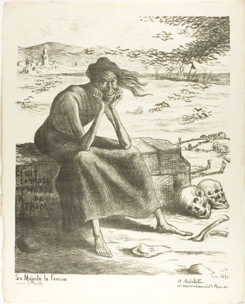 Her Majesty Famine, Queen of Sicily, 1898, published May 22, 1898, Maximilien Luce, French,