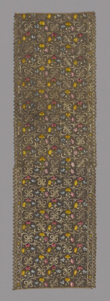 Panel, 1550/1600, Probably Italy, Italy, Silk, plain weave, double-faced needlework embroidered