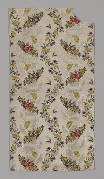 Panel from a Skirt, c. 1753/55, England, Spitalfields, Spitalfields, Silk, gilt-and-silvered-metal