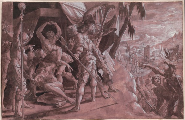 Soldiers Discovering the Body of Holofernes, c. 1550, Master of the Liechtenstein Adoration,