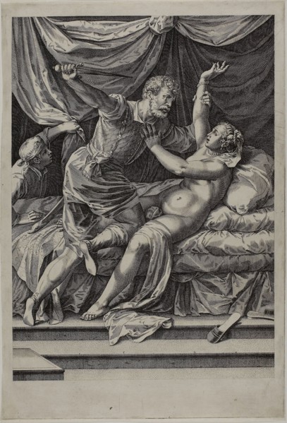 Tarquin and Lucretia, c. 1571, Cornelis Cort (Netherlandish, 1533/36-1578), after Titian (Italian,