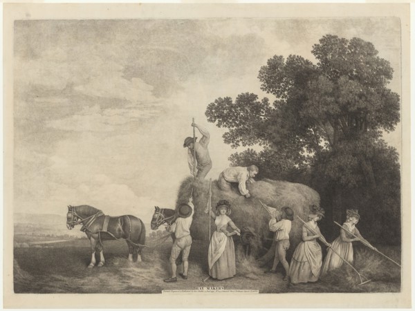 Hay-Makers, 1791, George Stubbs, English, 1724-1806, England, Stipple engraving, with roulette, on