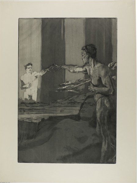 Philosopher, plate three from One Death, Part II, c. 1889, Max Klinger, German, 1857-1920, Germany,