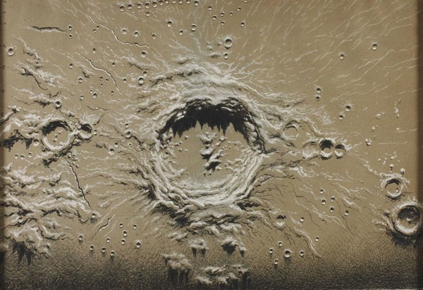 Copernicus, 1867, James Nasmyth, Scottish, 1808-1890, United Kingdom, Black and white chalk,