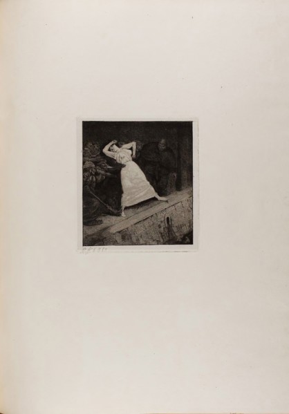 Into the Gutter!, plate ten from A Life, 1884, Max Klinger (German, 1857-1920), printed by Otto
