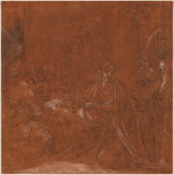 The Adoration of the Shepherds, 1611/12, Ludovico Carracci, Italian, 1555-1619, Bologna, Pen and