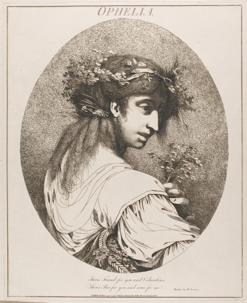 Ophelia, from Twelve Characters from Shakespeare, May 20, 1775 (originally published), published