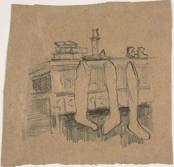 Christmas Stockings Hanging Over the Fireplace, n.d., William Michael Harnett, American, born