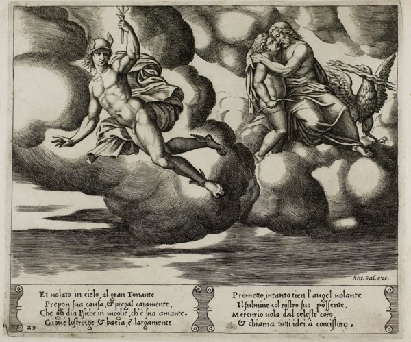 Cupid Begging Jupiter for Mercy for Psyche, 1530/40, Master of the Die (Italian, active c.