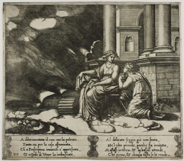 Proserpina Gives Psyche the Box of Beauty, 1530/40, Master of the Die (Italian, active c.