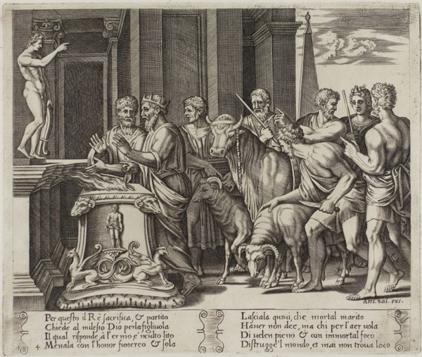 Psyche’s Father Consulting the Oracle, 1530/40, Agostino dei Musi (Italian, c. 1490-after 1536),