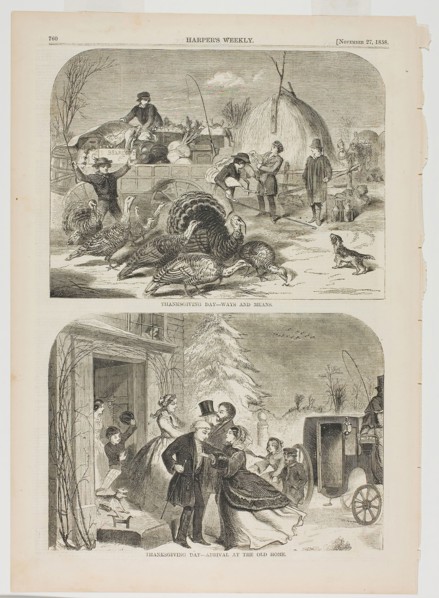 Thanksgiving Day—Ways and Means and Thanksgiving Day—Arrival at the Old Home, published November