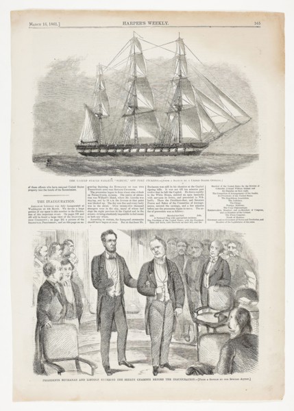 Presidents Buchanan and Lincoln Entering the Senate Chamber Before the Inauguration, published