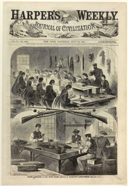 Filling Cartridges at the United States Arsenal, at Watertown, Massachusetts, published July 20,