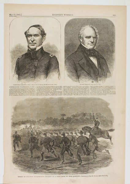 Charge of the First Massachusetts Regiment on a Rebel Rifle Pit near Yorktown, published May 17,
