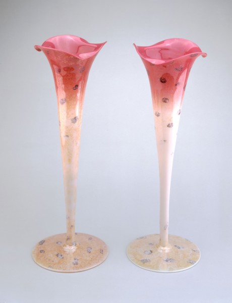 Pair of Agata Vases, c. 1887, Joseph Locke, American, 1846–1936, Made by New England Glass Company,