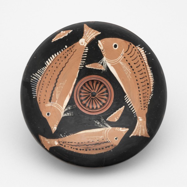 Fish Plate, 340/320 BC, Attributed to the Perrone-Phrixos Group, Greek, Tarentum (now Taranto),