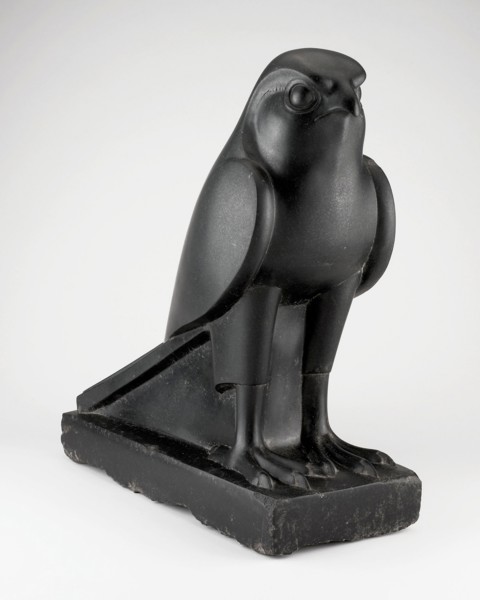 Statue of Horus, Ptolemaic Period (332–30 BC), Egyptian, Egypt, Basalt, 52 × 48.5 × 18.75 cm (20