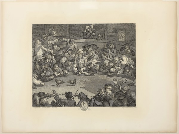 The Cockpit, November 1759, William Hogarth, English, 1697-1764, England, Engraving in black on tan
