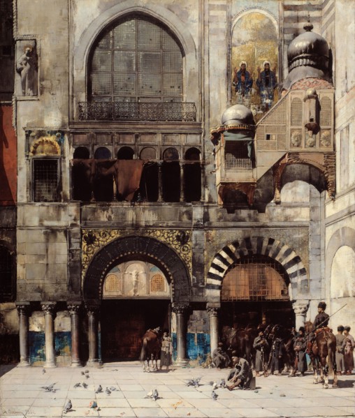 Circassian Cavalry Awaiting their Commanding Officer at the Door of a Byzantine Monument, Memory of
