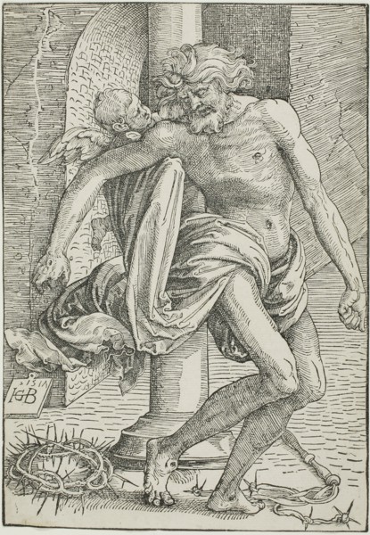 Man of Sorrows before the Column, 1517, Hans Baldung Grien, German, c. 1480-1545, Germany, Woodcut