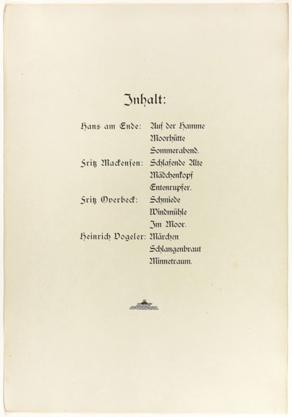 Portfolio, title page and colophon for Vom Weyerberg, 1895, Heinrich Vogeler (German, 1872-1942),