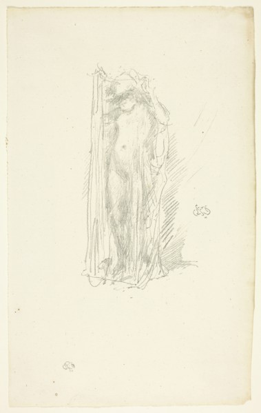 Model Draping, probably 1889, James McNeill Whistler, American, 1834-1903, United States, Transfer