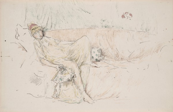 Draped Figure, Reclining, 1892, James McNeill Whistler, Printed by Henry Belfond, American,