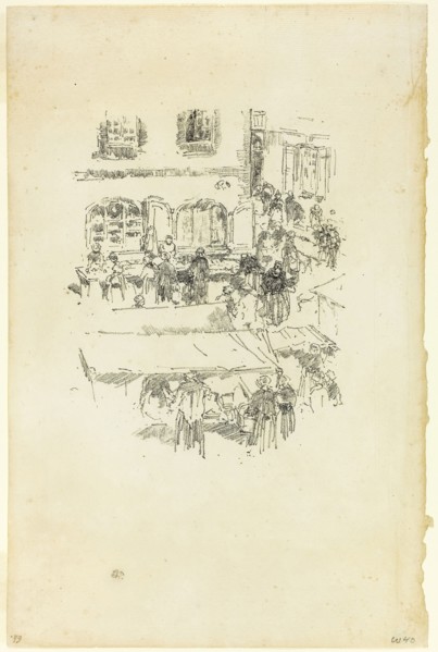 The Marketplace, Vitré, 1893, James McNeill Whistler, American, 1834-1903, United States, Transfer