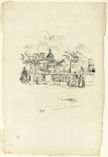 The Pantheon, from the Terrace of the Luxembourg Gardens, 1893, James McNeill Whistler, American,