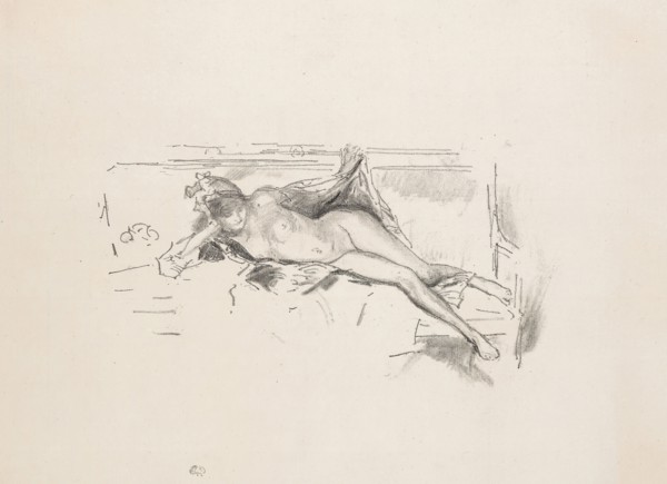 Nude Model, Reclining, 1893, James McNeill Whistler, American, 1834-1903, United States, Transfer