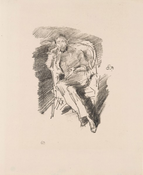 Firelight: Joseph Pennell, No. 2, 1896, James McNeill Whistler, American, 1834-1903, United States,