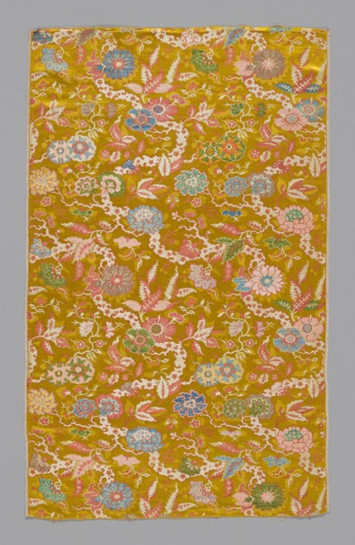 Panel (Dress Fabric), Qing dynasty (1644–1911), Mid–18th century, China, Silk, satin weave with