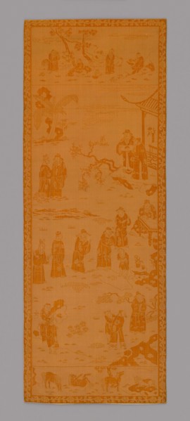 Panel (Furnishing Fabric), 18th century, Qing dynasty (1644–1911), China, Silk, satin weave with