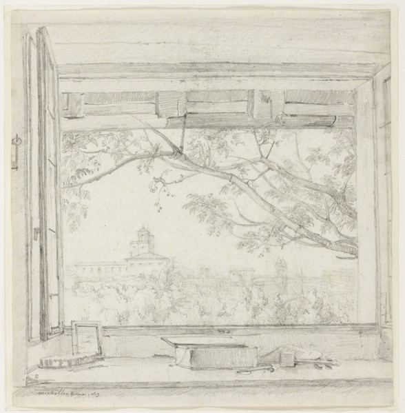 View of the Villa Medici and Sta Trinità dei Monti from Ingres’s Studio in the Pavillon San