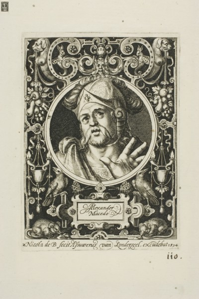 Alexander the Great, plate two from The Nine Worthies, 1594, Nicolaes de Bruyn (Flemish,