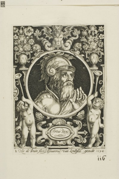 King Arthur, plate eight from The Nine Worthies, 1594, Nicolaes de Bruyn (Flemish, 1571-1656),
