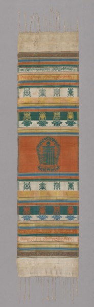 Ceremonial Shawl (Kata), Ming dynasty (1368–1644), 15th/16th century, China, silk, bands of satin