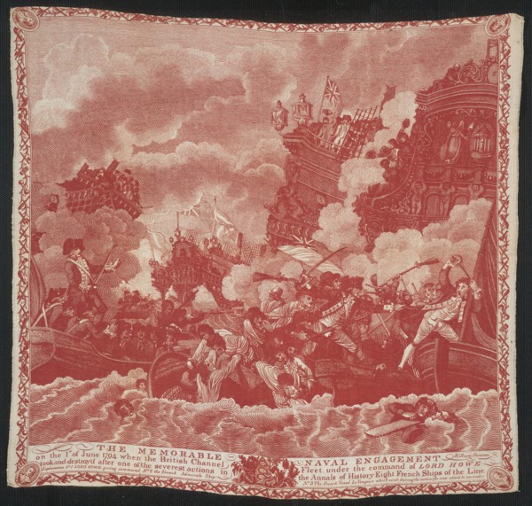 Handkerchief, 1794, Designed by William Hanson (English, active c. 1794), Engraved by Slack,