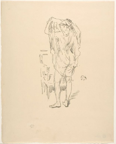Study, 1894, James McNeill Whistler, American, 1834-1903, United States, Lithograph on cream laid