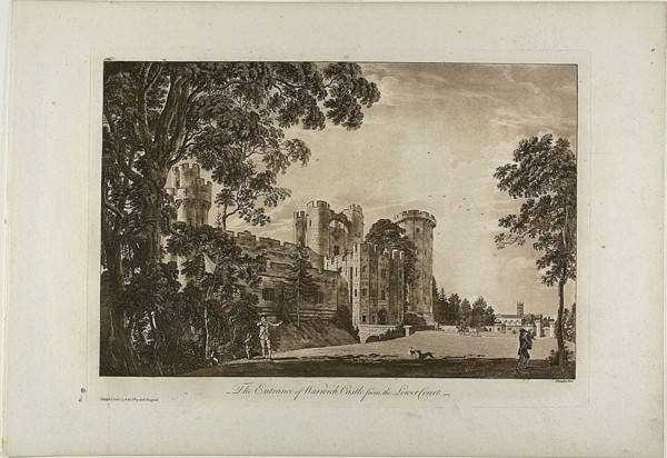 The Entrance of Warwick Castel from the Lower Court, plate 2, January 1776, Paul Sandby, English,