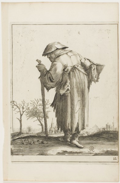 Marching Beggar Woman with a Basket, 1634/38, Pieter Jansz Quast, Dutch, 1606-1647, The