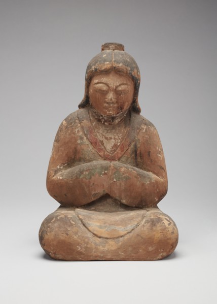 Female Shinto Deity, 12th century, Japan, Wood with traces of polychromy, 25 × 17 × 10.8 cm (9 7/8