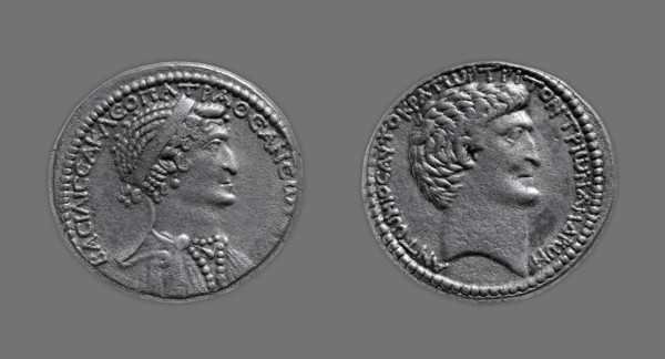 Tetradrachm (Coin) Portraying Queen Cleopatra VII, 37/33 BC, issued by Mark Antony, Greco-Roman,
