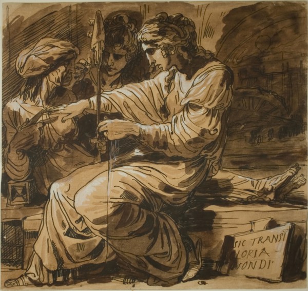 The Three Fates, 1810/20, Felice Giani, Italian, 1758-1823, Italy, Pen and brown ink and brush and