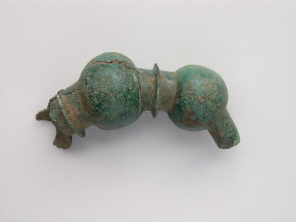 Bow Fibula, Geometric Period (800–700 BC), Greek, Thessaly, Greece, Bronze, 3.7 × 7.9 × 2.8 cm (1